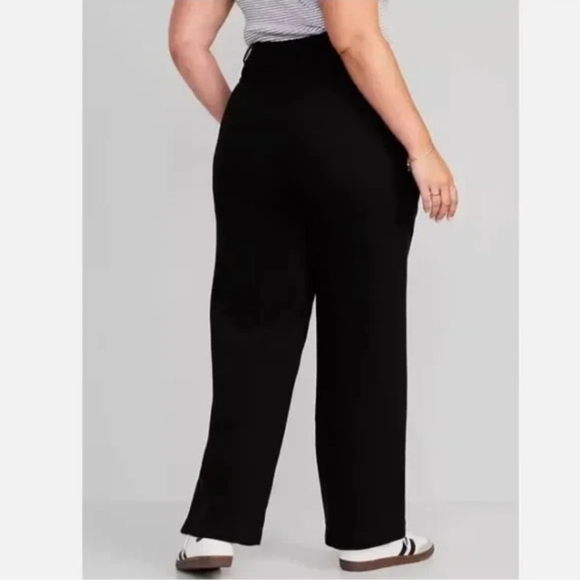 Old Navy Extra High Waisted Taylor Wide Leg Trouser Pants Black sz Large NWT $50 - Picture 4 of 6